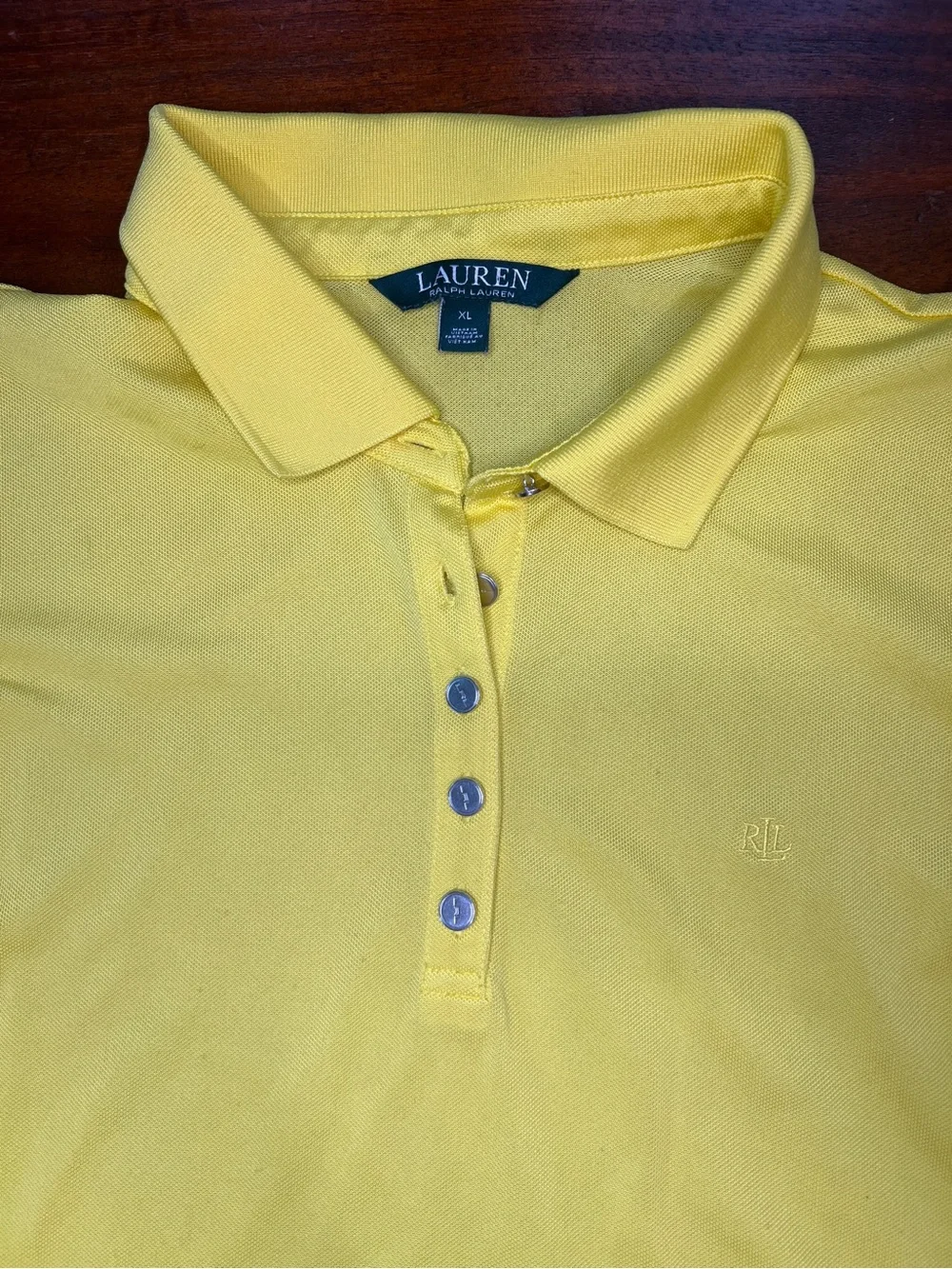 Ralph Lauren Polo Women's XL Yellow Short Sleeve Collared Shirt